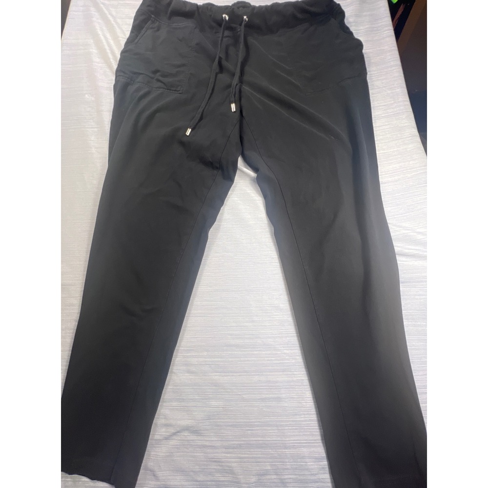Lauren Active Ralph Lauren Black Drawstring Jogger Pants XL Cotton Blend Stretch